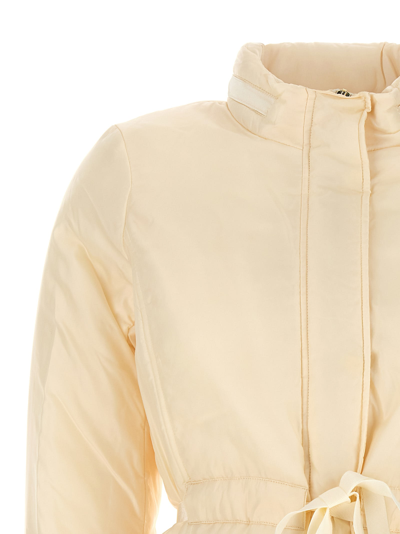 Shop Michael Kors Drawstring Down Jacket In White