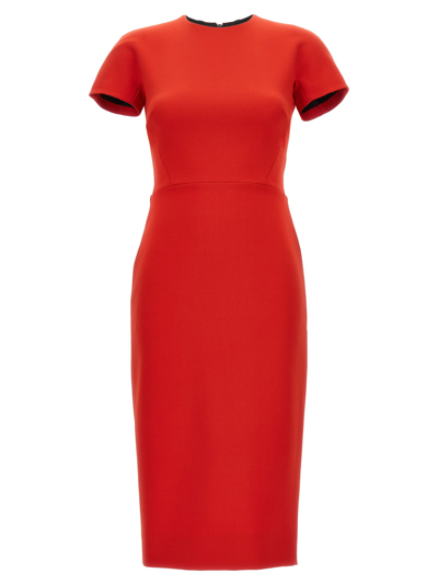 Shop Victoria Beckham Fitted T-shirt Dress In Red