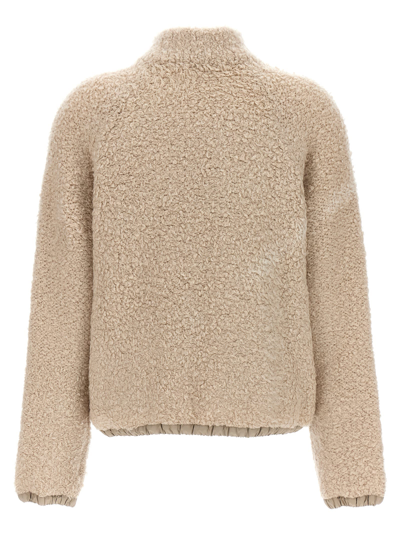 Shop Brunello Cucinelli Teddy Cardigan In Beige