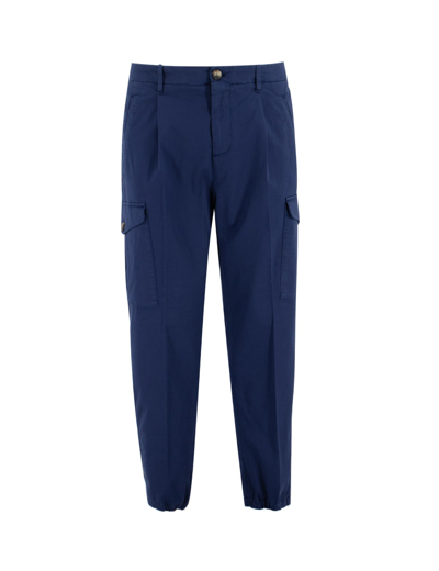 Shop Brunello Cucinelli Trousers In Blu Prussia