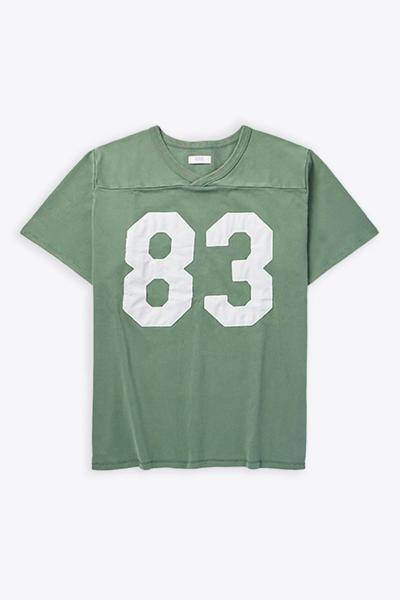Shop Erl Unisex Football Shirt Knit Green Cotton Football T-shirt - Unisex Football Shirt Knit In Verde