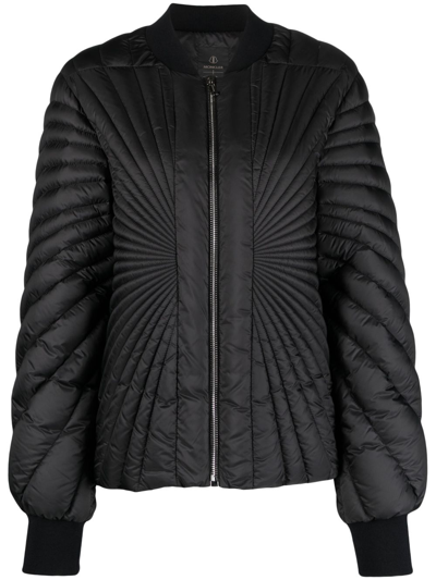 Shop Moncler Genius Radiance Flight Padded Bomber Jacket - Women's - Polyester/acrylic/goose Feather In Black