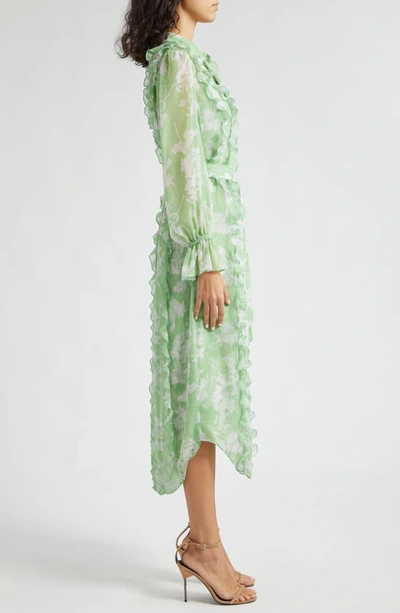 Shop Cinq À Sept Estelle Floral Print Long Sleeve Dress In Peridot Multi