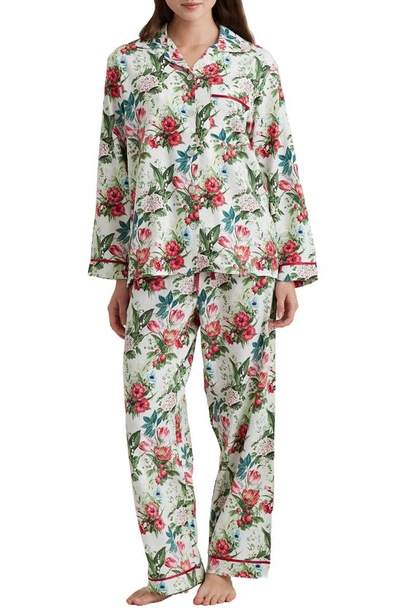 Shop Papinelle Clara Floral Pajamas In Winter White