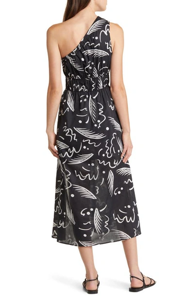 Shop Rails Selani Print One-shoulder Midi Dress In Tahiti Night