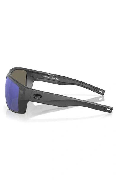 Costa Del Mar Diego 62mm Mirrored Polarized Oversize Rectangular Sunglasses In Matte Gray