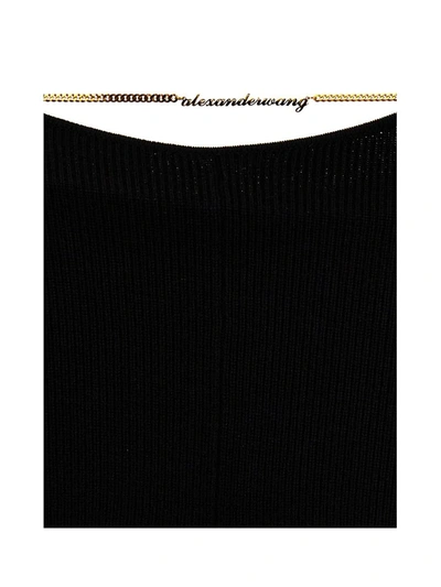 Shop Alexander Wang 'gold Nameplate Chain' Pants In Black