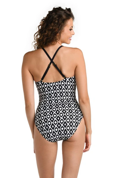 Shop La Blanca Strappy Plunge One-piece Swimsuit In Black