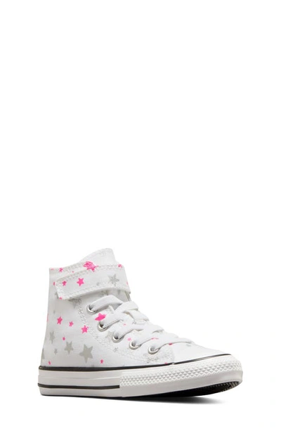 Shop Converse Kids' Chuck Taylor® All Star® High Top Sneaker In White/ Prime Pink/ White