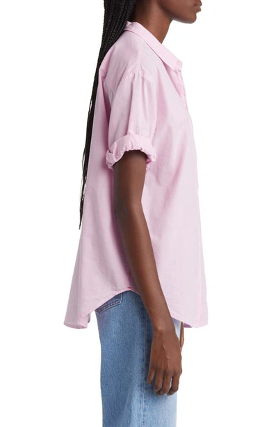 Shop Xirena Xírena Channing Short Sleeve Cotton Shirt In Cherry Blossom