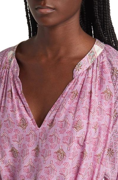 Shop Xirena Xírena Hart Long Sleeve Belted Cotton & Silk Dress In Pink Posey