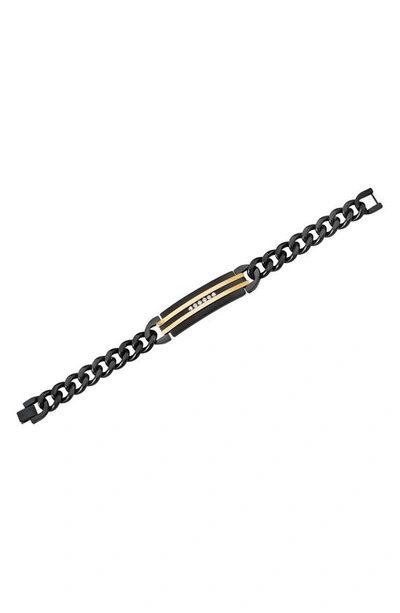 Shop American Exchange Goldtone Plated Stainless Steel Diamond Cross Necklace & Bracelet 2-piece Set In Gun