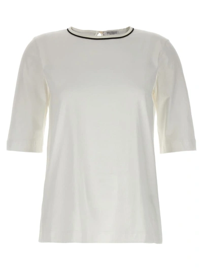 Shop Brunello Cucinelli 'monile' T-shirt In White