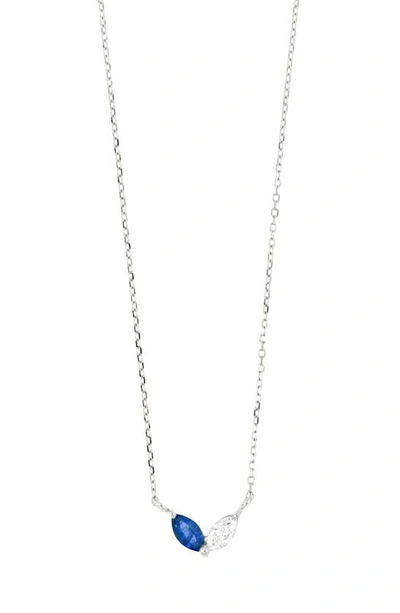 Shop Bony Levy El Mar Sapphire & Diamond Pendant Necklace In 18k White Gold