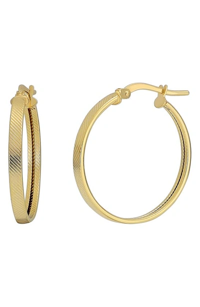 Shop Bony Levy 14k Gold Etched Hoop Earrings In 14k Yellow Gold