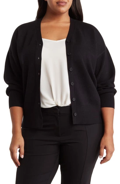 Shop By Design Cher V-neck Button Front Cardigan In Black
