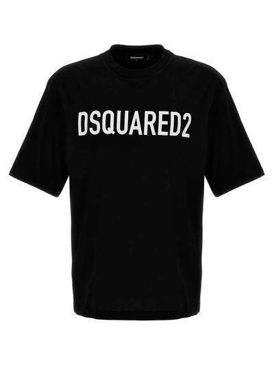 Shop Dsquared2 Logo Print T-shirt In White/black