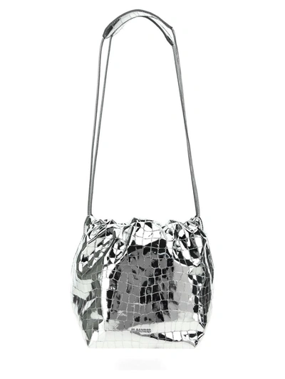 Shop Jil Sander 'dumpling' Crossbody Bag In Silver