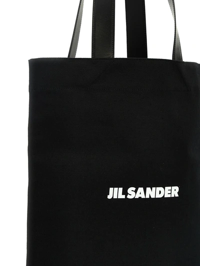 Shop Jil Sander 'flat Shopper' Medium Shopping In Black