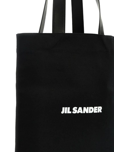 Jil Sander 'flat Shopper' Medium Shopping In Black