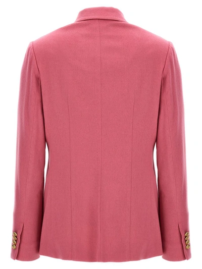 Shop Kiton Double-breasted Blazer In Pink