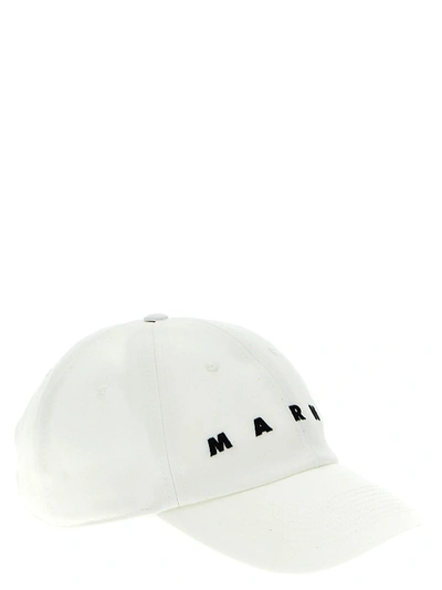 Shop Marni Logo Embroidery Cap In White