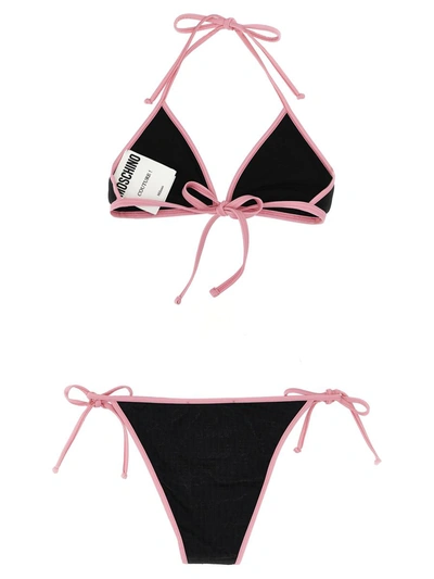 Shop Moschino 'logo' Bikini In Black
