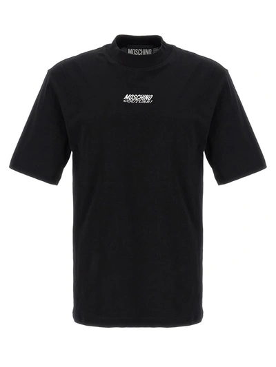 Shop Moschino Logo Embroidery T-shirt In Black