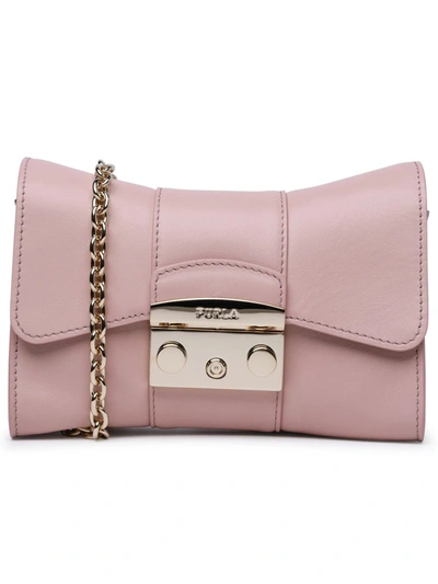 Shop Furla 'metropolis Remix' Mini Bag In Pink Calf Leather