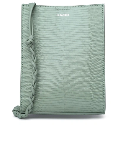 Shop Jil Sander 'tangle' Small Pastel Green Calf Leather Crossbody Bag