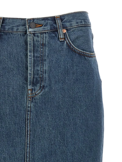 Wardrobe.nyc Indigo Column Denim Maxi Skirt In Blue
