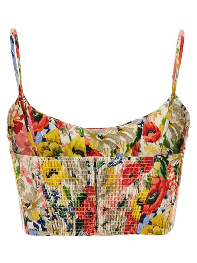 Shop Zimmermann 'alight Corset' Cropped Top In Multicolor