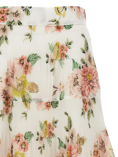 Shop Zimmermann 'pleated Midi' Skirt In Multicolor
