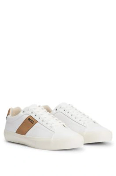 Shop Hugo Boss Cupsole Trainers With Contrast Band In White