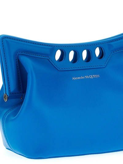 Shop Alexander Mcqueen 'peak Mini' Shoulder Bag In Blue