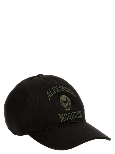 Shop Alexander Mcqueen 'varsity Skull' Cap In Black