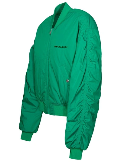 Shop Isabel Marant Étoile 'bessime' Emerald Green Cotton Blend Bomber Jacket