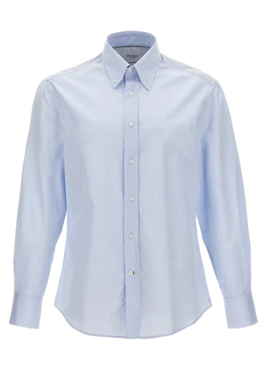 Shop Brunello Cucinelli Cotton Shirt In Blue