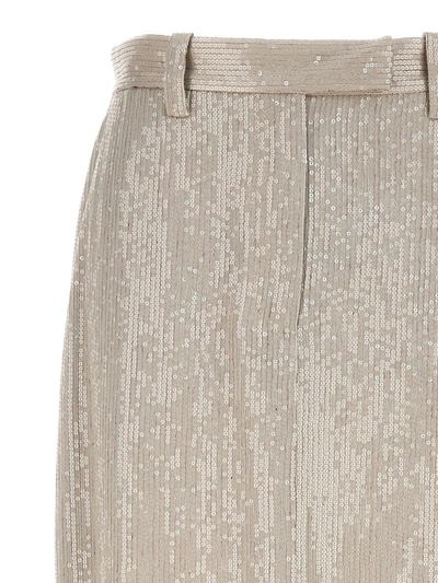 Shop Brunello Cucinelli Sequin Skirt In Gray
