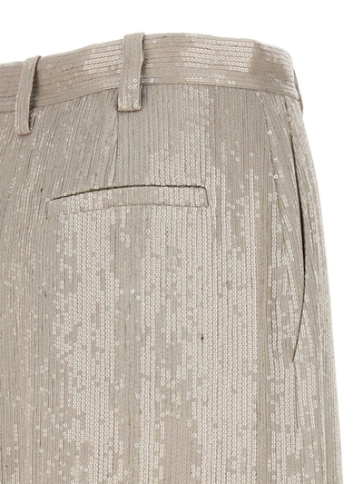 Shop Brunello Cucinelli Sequin Skirt In Gray