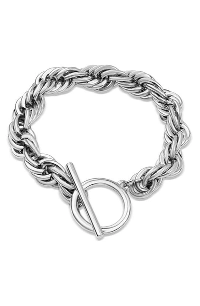 Shop Jardin Rope Chain Toggle Bracelet In Silver