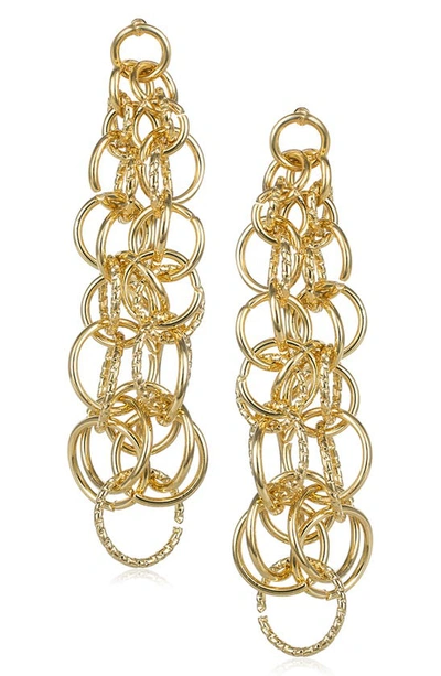 Shop Jardin Cluster Chain Drop Earrings In Gold