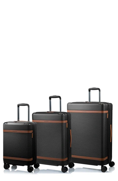 Shop Champs Vintage Iii Hardside 3-piece Luggage Set In Black