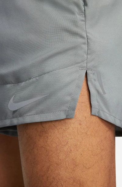 Shop Nike Flex Stride 5 Running Shorts In Smoke Grey/ Reflective Silver
