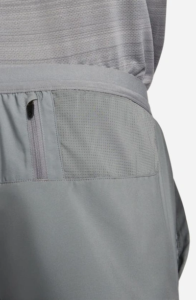 Shop Nike Flex Stride 5 Running Shorts In Smoke Grey/ Reflective Silver