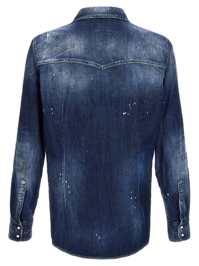 Shop Dsquared2 'fashion Western' Shirt In Blue