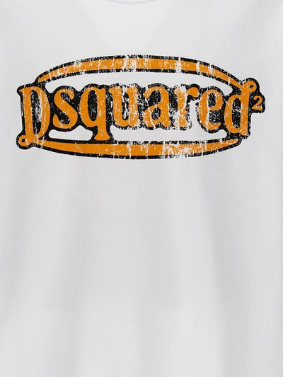 Dsquared2 Crew Neck Logo Sweatshirt In White