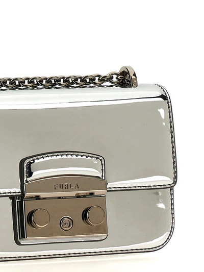 Shop Furla 'metropolis Mini' Crossbody Bag In Silver