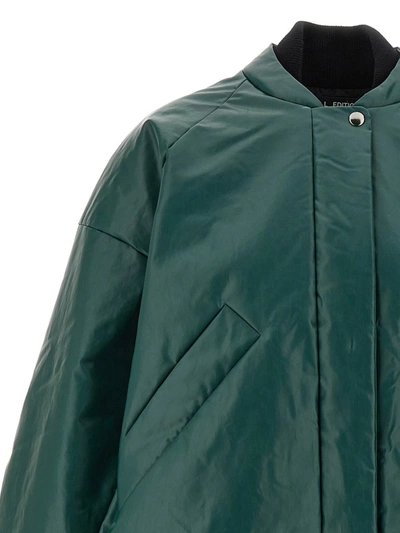 Shop Kassl Editions 'oversized Padded' Bomber Jacket In Green