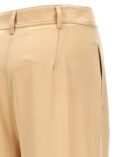 Shop Michael Kors Satin Cargo Pants In Beige